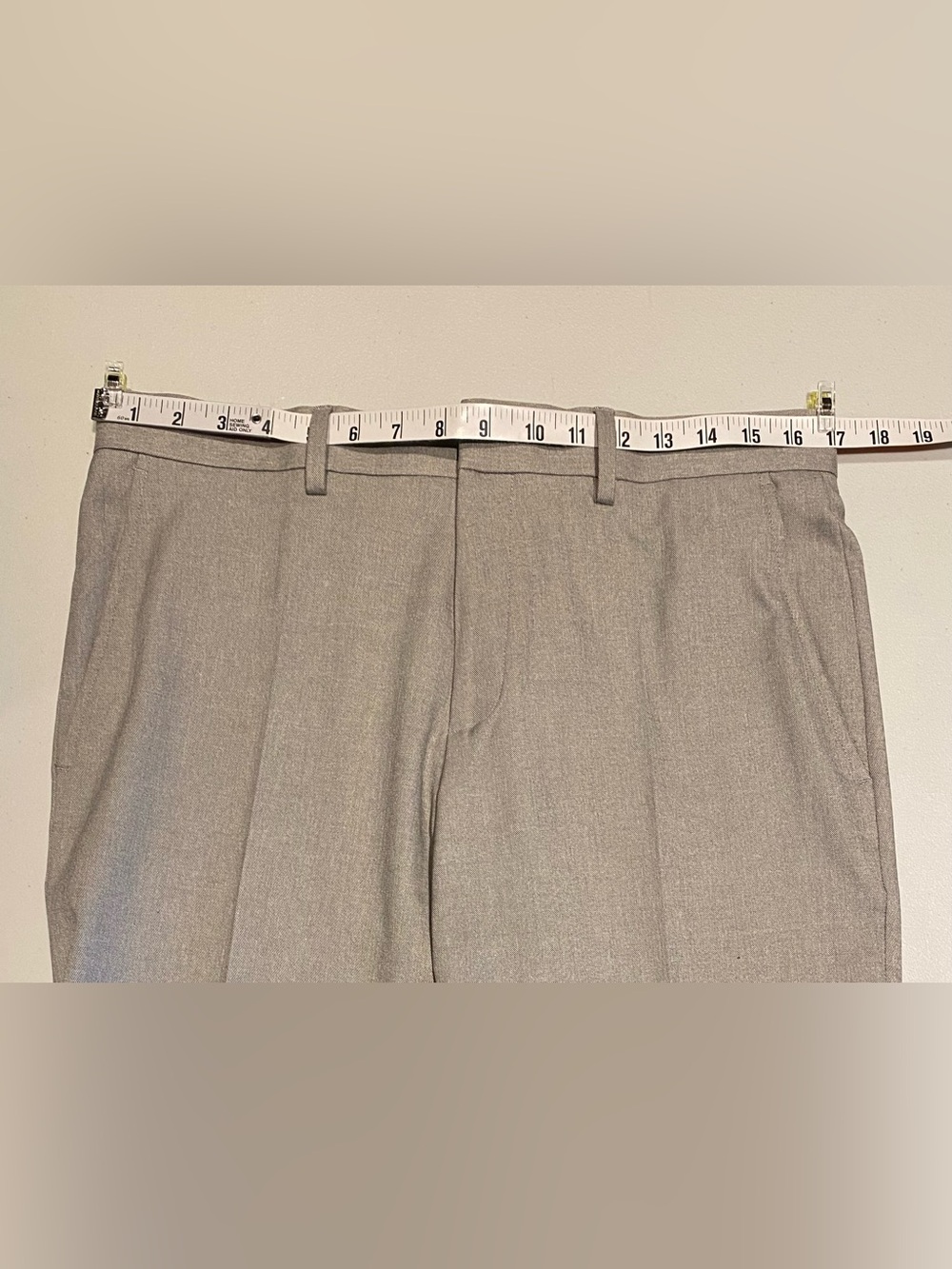 Kenneth Cole Reaction Men's Modern-Fit Stretch Dress Pant, Oatmeal Gray, 32x30 - Picture 8 of 9